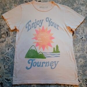 Anthropologie / Junk Food Clothing "Enjoy Your Journey" XS Pink Tee